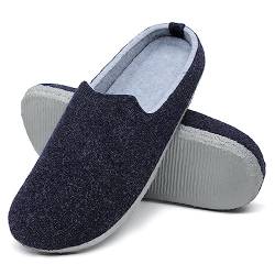 Mishansha Hausschuhe Herren Filzpantoffeln Damen Filz Hausschuhe Winter Warme Filzlaufsohle Indoor Hüttenschuhe Slipper Blau,Gr.41 von Mishansha