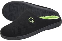 Mishansha Herren Damen Winter Wärme Hausschuhe Memory Foam Plüsch Pantoffeln Rutschfest Slipper Schwarz A 46/47 EU von Mishansha