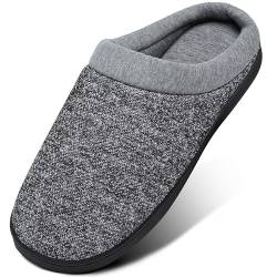 Mishansha Herren Hausschuhe aus Memory Wärme Home rutschfeste Slippers Damen Schlappen Kuschelige Memory Foam Plüsch Pantoffeln Gästepantoffel, 108 schwarz 47 von Mishansha