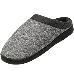 Mishansha Herren Hausschuhe aus Memory Wärme Home rutschfeste Slippers Damen Schlappen Kuschelige Memory Foam Plüsch Pantoffeln Gästepantoffel, 110 grau 47 von Mishansha