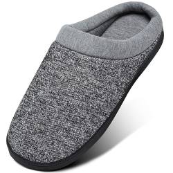 Mishansha Herren Hausschuhe rutschfest Unisex Weiche Pantoffeln Gefütterte Winter Slipper für Damen Warm Memory Foam Plüsch Slippers Bequeme, Schwarz 36 von Mishansha