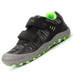 Mishansha Jungen Mädchen Lässige Schuhe rutschfest Gummi Walkingschuhe Weich Flexibel Fitnessschuhe Freizeitschuhe Schuhe für Sport Schuhe, Trek Schwarz 34 von Mishansha