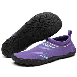 Mishansha Unisex Badeschuhe Schnell Trocknend Wasserschuhe rutschfest Outdoor Barfußschuhe Blauviolett,Gr.40 von Mishansha