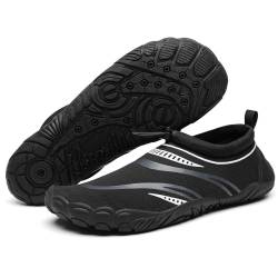 Mishansha Unisex Badeschuhe Schnell Trocknend Wasserschuhe rutschfest Outdoor Barfußschuhe Superschwarz,Gr.37 von Mishansha