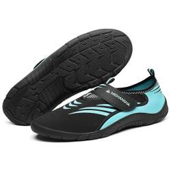 Mishansha Unisex Badeschuhe Schnell Trocknend Wasserschuhe rutschfest Outdoor Barfußschuhe Türkis,Gr.45 von Mishansha