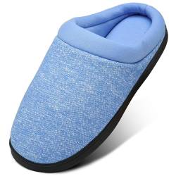 Mishansha Unisex Hausschuhe für Winter Slipper rutschfeste Herren Memory Foam Pantoffeln Baumwolle Pantoffel für Damen im Herbst und Winter Schlappen Warme, Himmelblau 42 von Mishansha