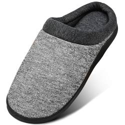 Mishansha Warm Hausschuhe Damen rutschfeste Slipper Herren Memory Schaum Hausschuhe Drinnen Pantoffeln für Männer Wärme Slippers Weiche, Grau 36 von Mishansha