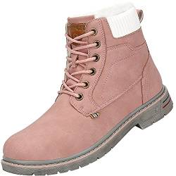 Mishansha Winterschuhe Damen Outdoor Rutschfest Winterstiefel Herren Warme Leichte Schneestiefel Bequeme Winter Boots Unisex, Pink 42 EU von Mishansha