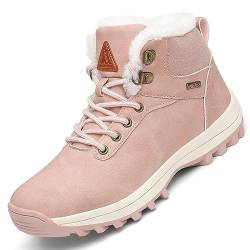 Mishansha Winterstiefel Damen Warm Gefütterte Winterschuhe Wasserdicht Schneeboots rutschfest Wanderschuhe Winter Outdoor Stiefel Rosa 40 EU von Mishansha