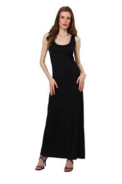 Miss Lavish London Damen Lässig Ärmellos Sommer Knöchel Länge Strand Maxi Lang Kleid Schwarz-L von Miss Lavish London