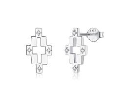 Kreuz Ohrringe Silber Ohrringe Damen 925 - Ohrstecker Silber 925 Damen Art Deco Ohrringe Marokkanische Boho Ohrringe Geometrisch Ohrringe Zirkonia Kristall Ausgefallene Geschenke von Miss Lovie