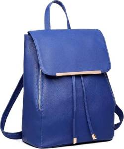 Miss Lulu Rucksack Damen Klein Wasserdicht Rucksack Cityrucksack Backpack Women Modern Backpack Damen PU Leder für Reisen Arbeit Schule (Marineblau) von Miss Lulu