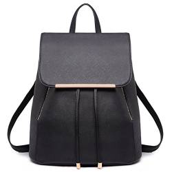 Miss Lulu Rucksack Damen Kunstleder Rucksack Damen Elegant Rolltop Rucksack Damen Tunnelzug-Design Cityrucksack Tasche Schulrucksäcke von Miss Lulu