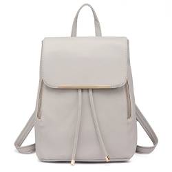 Miss Lulu Rucksack Damen Kunstleder Rucksack Damen Elegant Rolltop Rucksack Damen Tunnelzug-Design Cityrucksack Tasche Schulrucksäcke von Miss Lulu