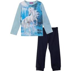 Miss Melody Mädchen Schlafanzug Langarm Pyjama mit Pferde Motiv 98856 Gr. 128 von Miss Melody