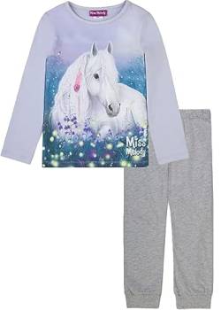 Miss Melody Mädchen Schlafanzug Langarm Pyjama mit Pferde Motiv 98873 (128) von Miss Melody