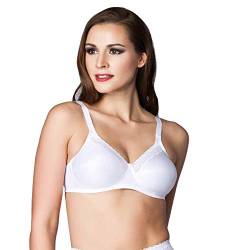 Miss Perfect Dessous Damen Body Trim Soft BH ohne Bügel Damen BH bügellos Bequemer BH Baumwolle bügelloser Spitzen BH in Weiß Größe 85B von Miss Perfect