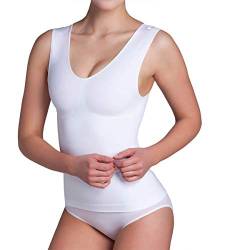 Miss Perfect Form & Funktion Shapewear Damen - Shapewear Top Bauchweg Hemd Body Shaper Shaping Unterwäsche - Figurformende Wäsche Weiß Größe L von Miss Perfect