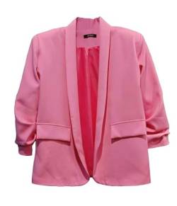 Miss Rouge Jacke, Blazer, einfarbig, 3/4-Ärmel, Rosa, 48 von Miss Rouge