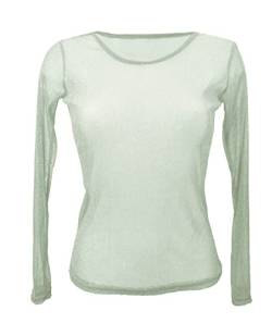 Miss Rouge T-Shirt, Top aus Voile, Glänzend/Glitzer, grau, One size von Miss Rouge