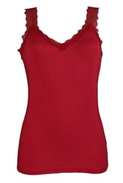 Miss Rouge Top, Trägertop mit Spitze, bordeaux, One size von Miss Rouge