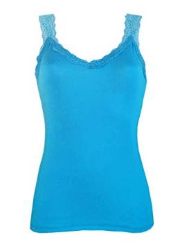 Miss Rouge Top, Trägertop mit Spitze, himmelblau, One size von Miss Rouge