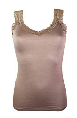 Miss Rouge Top, Trägertop mit Spitze, taupe, One size von Miss Rouge