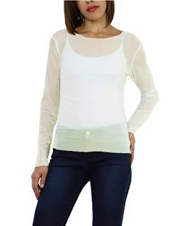 Miss Rouge: T-Shirt, Netzstoff, transparent, Einheitsgröße 36-40, elfenbein, One size von Miss Rouge
