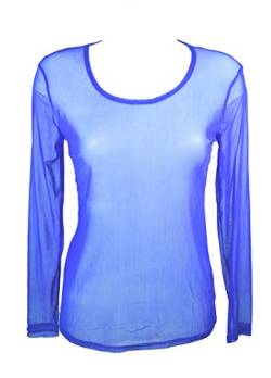 Miss Rouge: T-Shirt, Oberteil aus transparentem Gewebe Gr. Small, blau von Miss Rouge