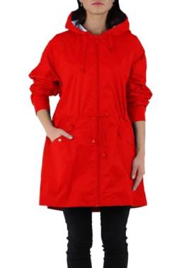 Windjacke mit Kapuze, Regenjacke, wasserdicht, rot, L Grande Taille von Miss Rouge