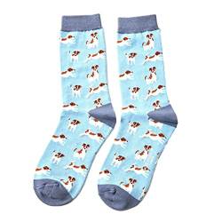 Birsppy Jack Russell Dog Powder Blue Womens Novelty Ankle Socks Adult One Size von Miss Sparrow