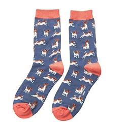 Jack Russell Dog Damen Knöchelsocken, Einheitsgröße, Marineblau von Miss Sparrow