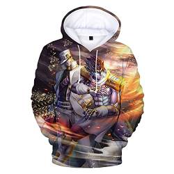 MissAc JoJo Bizarre Adventure Manga Hoodie Unisex Mit Taschen,Langarm Pullover Sweatshirt Herren/Damen Kujo Jotaro Bedruckter Hoodie Oversize, M von MissAc