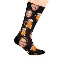 MissChic Personalisiert Foto Socken, Socke mit Gesicht, Lustige Socken, Legen Sie Ihr Gesicht auf Socken für Unisex, Geschenk für Freuen, Herren, Freundin, Mutter, Schwester von MissChic