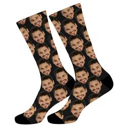 MissChic Personalisiert Foto Socken,Socken mit Gesicht,Lustige Socken,Socken Personalisiert Foto,Geschenk für Freuen, Herren, Freundin, Mutter, Schwester von MissChic