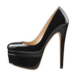 MissHeel Double Plateau Pumps Stilettos Sandwiches Platform High Heels Sexy Schwarz EU 45 von MissHeel