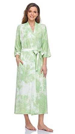 Damen-Bademäntel, lange Bademäntel, volle Länge, Kimonos, Nachtwäsche, Färbe-grün-weiß, Small von MissNina