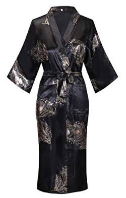 Damen Kimono-Morgenmantel mit Blumenmuster, Seide, Nachtwäsche - mehrfarbig - Medium von MissNina