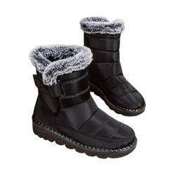 Missdong Damen Winterstiefel Warm Gefüttert Boots Elegant Wasserdicht Wildleder Stiefeletten Winter Unisex von Missdong
