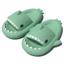 Missdong Shark Slides Damen Herren Eva Hai Hausschuhe Verdicken Weich rutschfeste Sommer Indoor Strand Matcha Grün 36/37 EU von Missdong