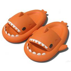 Missdong Shark Slides Damen Herren Eva Hai Hausschuhe Verdicken Weich rutschfeste Sommer Indoor Strand Orange 42/43 EU von Missdong