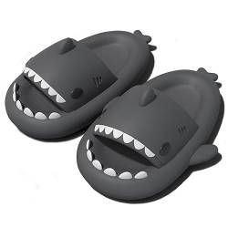 Missdong Shark Slides Damen Herren Eva Hai Hausschuhe Verdicken Weich rutschfeste Sommer Indoor Strand Schwarz 38/39 EU von Missdong