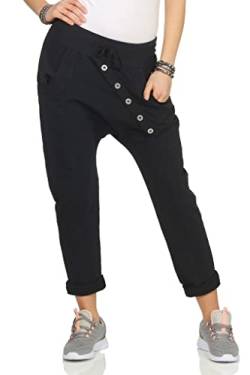 Mississhop 295 Damen Hose Sweatpants Jogginghose Baumwolle Freizeithose Boyfriend Sporthose Schwarz von Mississhop