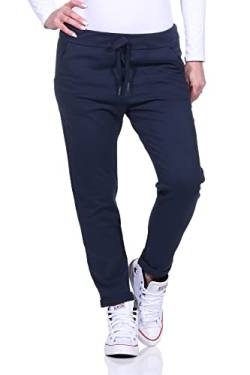 Mississhop 354 Jogginghose Damen Baumwolle | Sporthose Lang Slim Fit | Sweatpants Women Baggy High Waist | Laufhosen mit Seitentaschen | Freizeithose Frauen | Trainingshose Fitness Jogger Dunkelblau von Mississhop