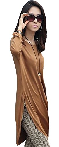 Mississhop 95-46 Lange Tunika Bluse Pulli Longshirt Minikleid Cappuccino L von Mississhop