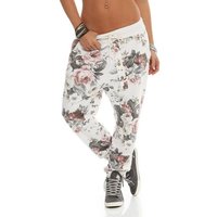 Mississhop Boyfriend-Hose Damen Hose Sweatpants Jogginghose Blumen M.130 von Mississhop