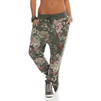 Mississhop Boyfriend-Hose Damen Hose Sweatpants Jogginghose Blumen M.130 von Mississhop