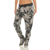 Mississhop Boyfriend-Hose Damen Hose Sweatpants Jogginghose Blumen M.130 von Mississhop