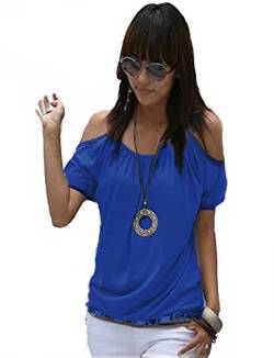 Mississhop Japan Style Damen Top T - Shirt Bluse Longshirt Tunika Tanktop Oberteil NATA blau XL von Mississhop
