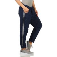 Mississhop Jogginghose Damen Hose Baumwollhose mit Seitlichen Silberstreifen M.348 von Mississhop